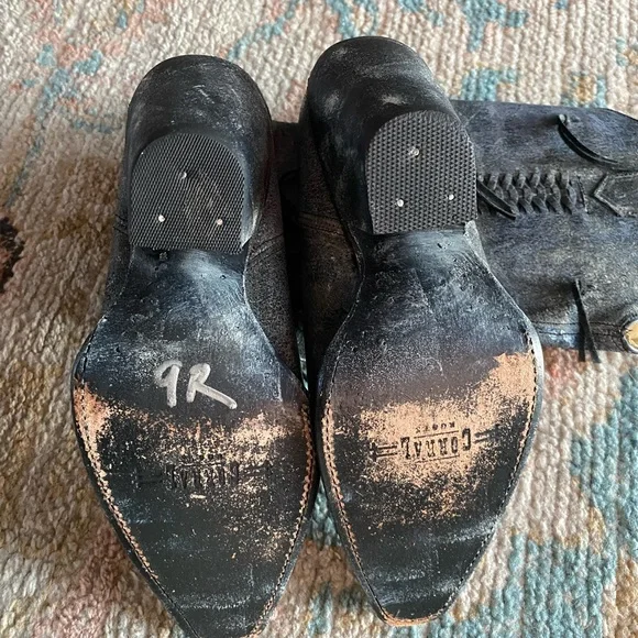 Corral Rustic Distressed Gray Fringe Tassel Cowgirl Boots Size 8 - Picture 5 of 7